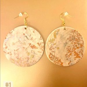 Unique rose gold, silver and gold earrings clay earrings! New and handmade!